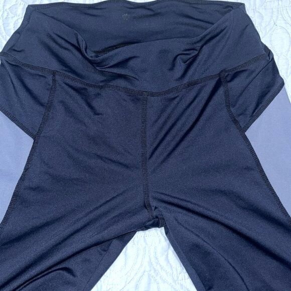 Womens Color Block Active Leggings 1X Polyester Spandex - Picture 2 of 8